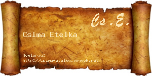 Csima Etelka névjegykártya